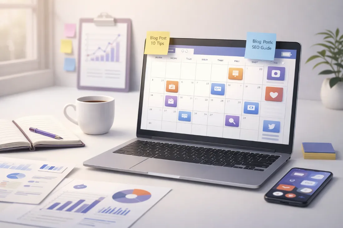 Content marketing calendar and strategy planning