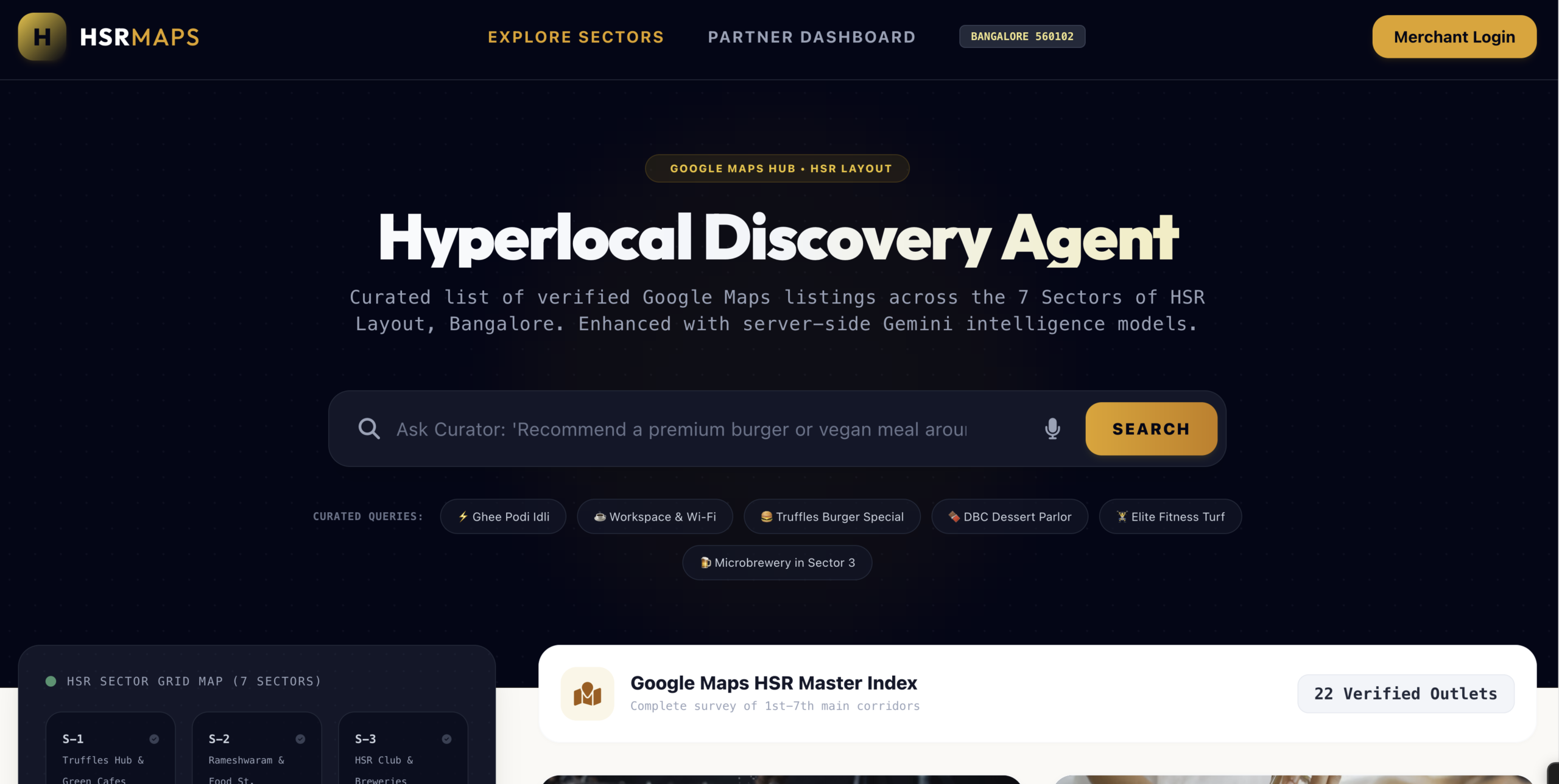 HSR Connect local business directory concept site for a Bangalore neighborhood